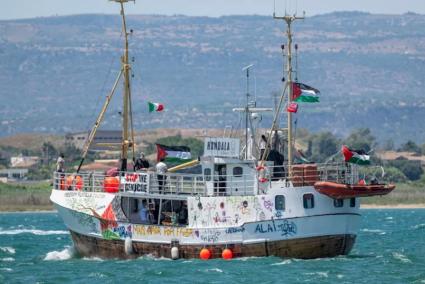 Imatge de la Flota per la Llibertat en el moment de salpar cap a Palestina.