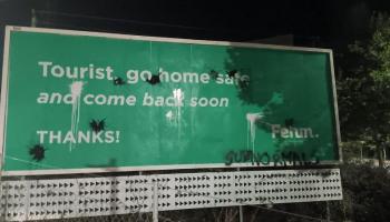 Imatges de l'acte en símbol de protesta.