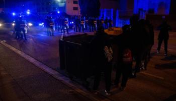 Imatge de les protestes antifeixistes contra el grup neonazi Núcleo Nacional.