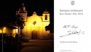 Bauzá felicita les festes amb la imatge d'una església de Califòrnia