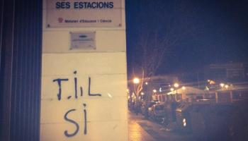 Imatge d'una pintada d'aquesta setmana a l'IES Ses Estacions. 