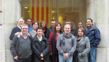 Les quatre barres, a l'entrada de la seu del sindicat a Palma. 
