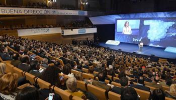 Cospedal assegurà, durant la seva intervenció en la convenció del PP, que les mostres d'oposició a les polítiques de Bauzá són d'una "minoria sorollosa i a vegades violenta".