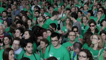 Mobilització a Palma a favor de la lluita dels docents contraris al TIL.