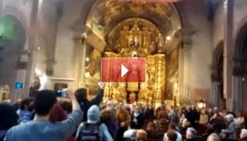 Acció feminista església Sant Miquel (Palma) 9 de febrer de 2014