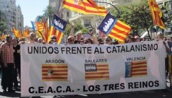 Manifestació en contra del català a València. 