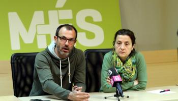 Els portaveus de la coalició explicaren els motius de la no compareixença a les eleccions europees de MÉS en una roda de premsa.