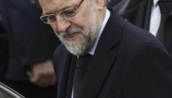 El president del Govern espanyol fotografiat durant els actes d'homenatge a Adolfo Suárez.