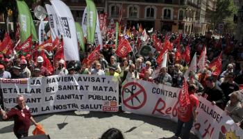 Una altra mobilització en contra dels rigors de l'austeritat, en aquest cas el Primer de maig a Palma.