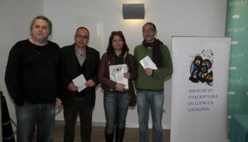 D'esquerra a dreta: Bezares, Larios, Oproae i Montoliu, aquest divendres a Palma durant lal roda de premsa de presentació dels premiats a l'Hotel Costa Azul. 