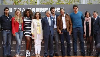 La batlessa de Madrid Ana Botella, amb el tennista Rafel Nadal en la foto de presentació de l'Open de Madrid 2013.