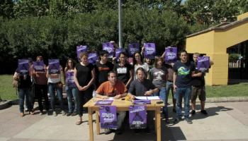 Imatge de la roda de premsa d'aquest dijous a la plaça dels Patins de Palma. 