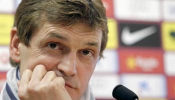 Qui fora entrenador del Barça, en una compareixença després d'un partit.