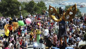 PALMA. FIESTAS POPULARES. CELEBRACION DEL DIUMENGE DE L'ANGEL EN EL CASTILLO DE BELLVER.