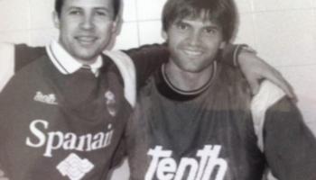 A la dreta Vilanova durant la seva etapa al Mallorca. 