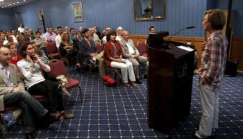 Díez, líder d'UPyD, durant l'acte electoral celebrat a l'Hotel Tryp Bellver de Palma. 