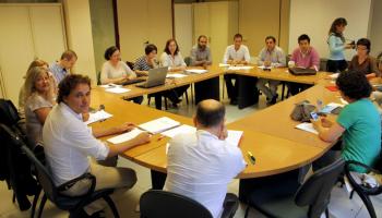 Imatge de la reunió d'aquest divendres a Educació. 