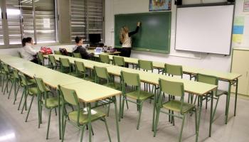 Jornada d'aules buides el passat mes de febrer a un institut mallorquí.
