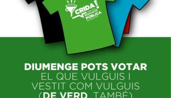 Imatge de la Plataforma on s'anima a vestir de verd durant la jornada electoral. 
