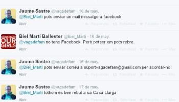 Imatge de la conversa de Martí i Sastre a Twitter. 