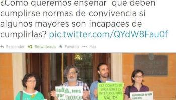 Captura de pantalla del tweet de la diputada i expresidenta d'Anpe, Aina Aguiló. 