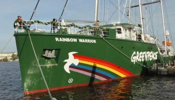 El 'Rainbow Warrior' ja fondeja al port de Palma