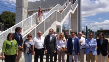 Autoritats, amb Bauzá al capdavant, a la inauguració d'aquesta infraestructura a Son Cladera.