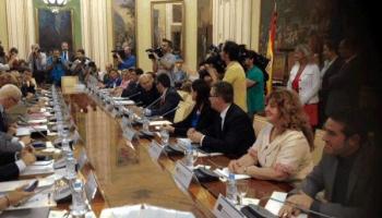 Camps durant la trobada d'avui a Madrid. 