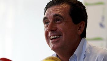 Matas durant la seva última roda de premsa de fa gairebé un any a la Colònia de Sant Jordi. 