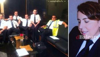 Imatge a l'esquerra de la tripulació i a la dreta un primer pla de la poblera. 