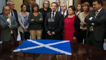 Acte de les forces sobiranistes amb representació al Congrés dels Diputats.