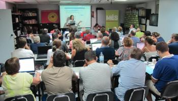 Prop d'un centenar de membres de MÉs han participat en les jornades realitzades en col·laboració amb el Partit X.
