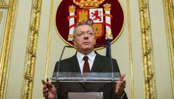 Gallardón durant l'anunci d'aquest dimarts. 