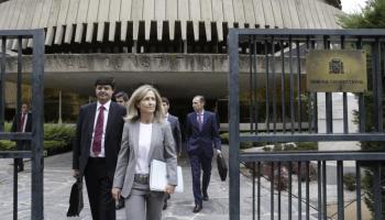 Marta Silva, misser de l'Estat a la sortida del Tribunal Constitucional. 