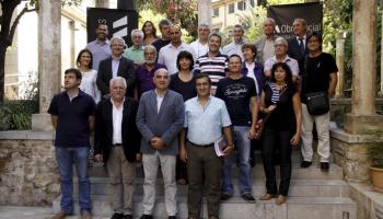 Imatge dels respresentants de les entitats, aquest dilluns al Centre Cultura Sa Nostra a Palma. 