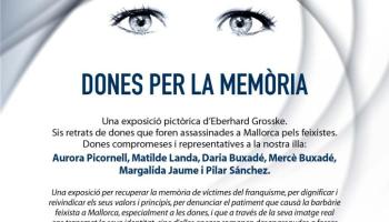 L'espai cultural de Can Alcover acollirà, a partir del pròxim 17 d'octubre, l'exposició “Dones per la Memòria” que recull mitja dotzena de retrats de lluitadores antifeixistes elaborats per Eberhard Grosske.