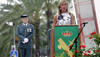 La delegada del Govern, durant la celebració de la patrona de la Guàrdia Civil.