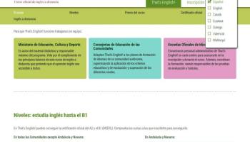 Captura de pantalla de la pàgina del curs d'anglès a distància del Ministeri.