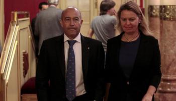 Gómez i Maria Salom, aquest dimarts al Parlament. 