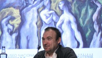 Imatge d'arxiu de l'artista felanitxer oferint una conferència a la Complutense de Madrid.