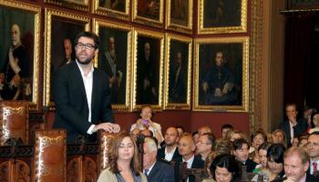 Antoni Noguera, dret, a un plenari al principi de la present legislatura.