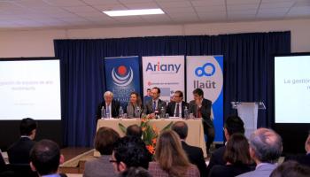 Moment de l'acte d'obertura de la XXI Jornada d'Estudis per Empresaris organitzat pel Centre Universitari Ariany. 