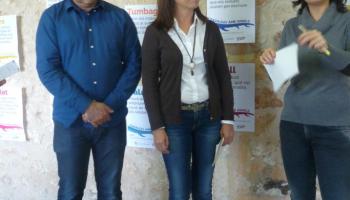 Perelló, Riera i Andreu, durant la presentació de la iniciativa. 