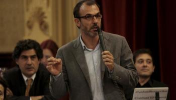 Biel Barceló, portaveu de MÉS, durant una intervenció al Parlament Balear. 