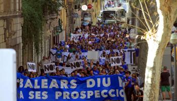 Manifestació a Palma contra la cerca d'hidrocarburs.
