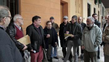 Els integrants de Jubilats per Mallorca, l'Assemblea Sobiranista de Mallorca i del Grup Blanquerna. 