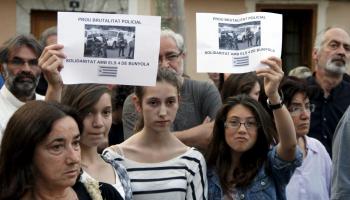 Protesta en favor dels acusats. 