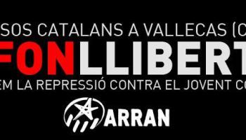 Cartell del joven independentista d'Arran demanant la llibertat per al jove madrileny.