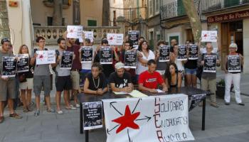 Roda de premsa dels detinguts a Bunyola per protestar pacíficament.