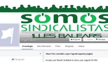 Pàgina de Facebook del sindicat. 